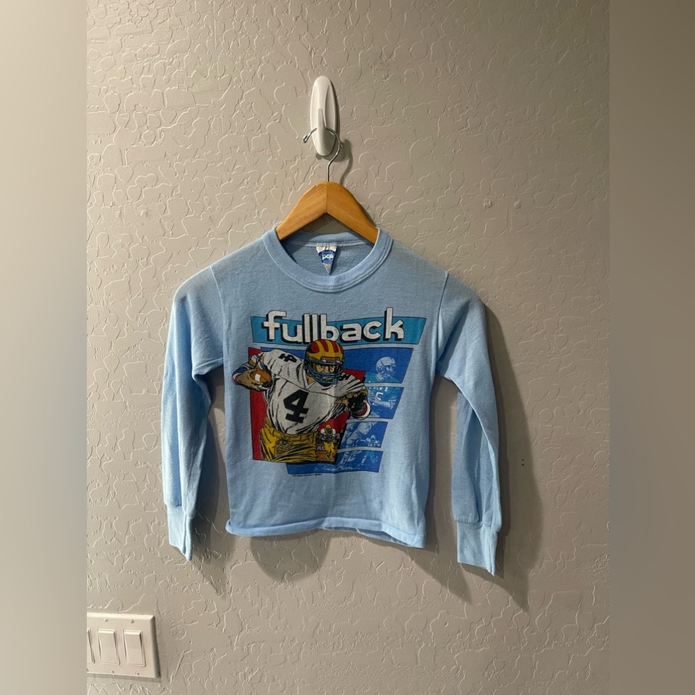 Vintage 1986 PCA‎ Football “Fullback” Pajama-Like SS Shirt 4T